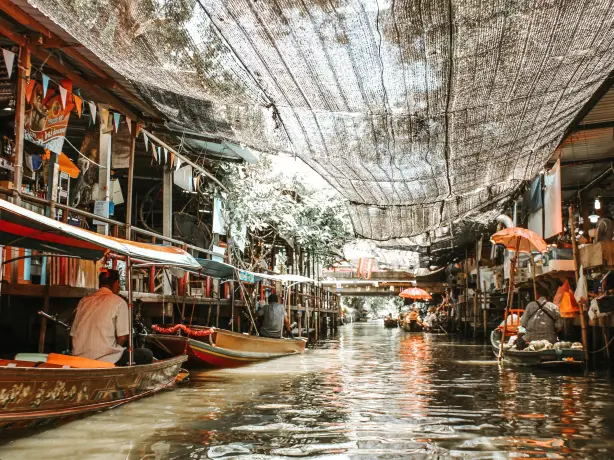 Thailand bangkok schwimmender markt