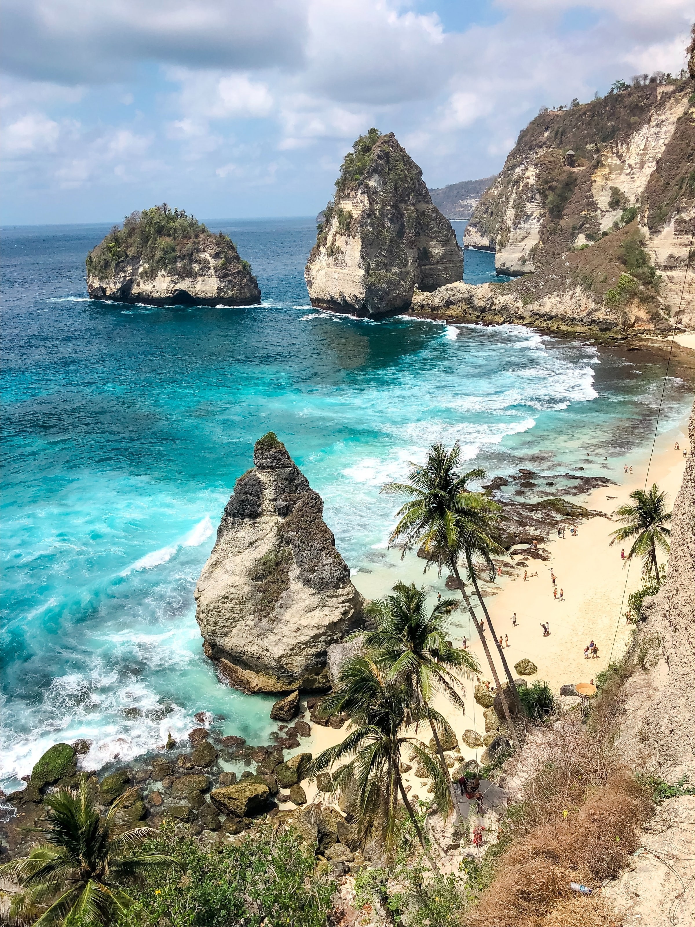 Overzicht van het strand op Bali