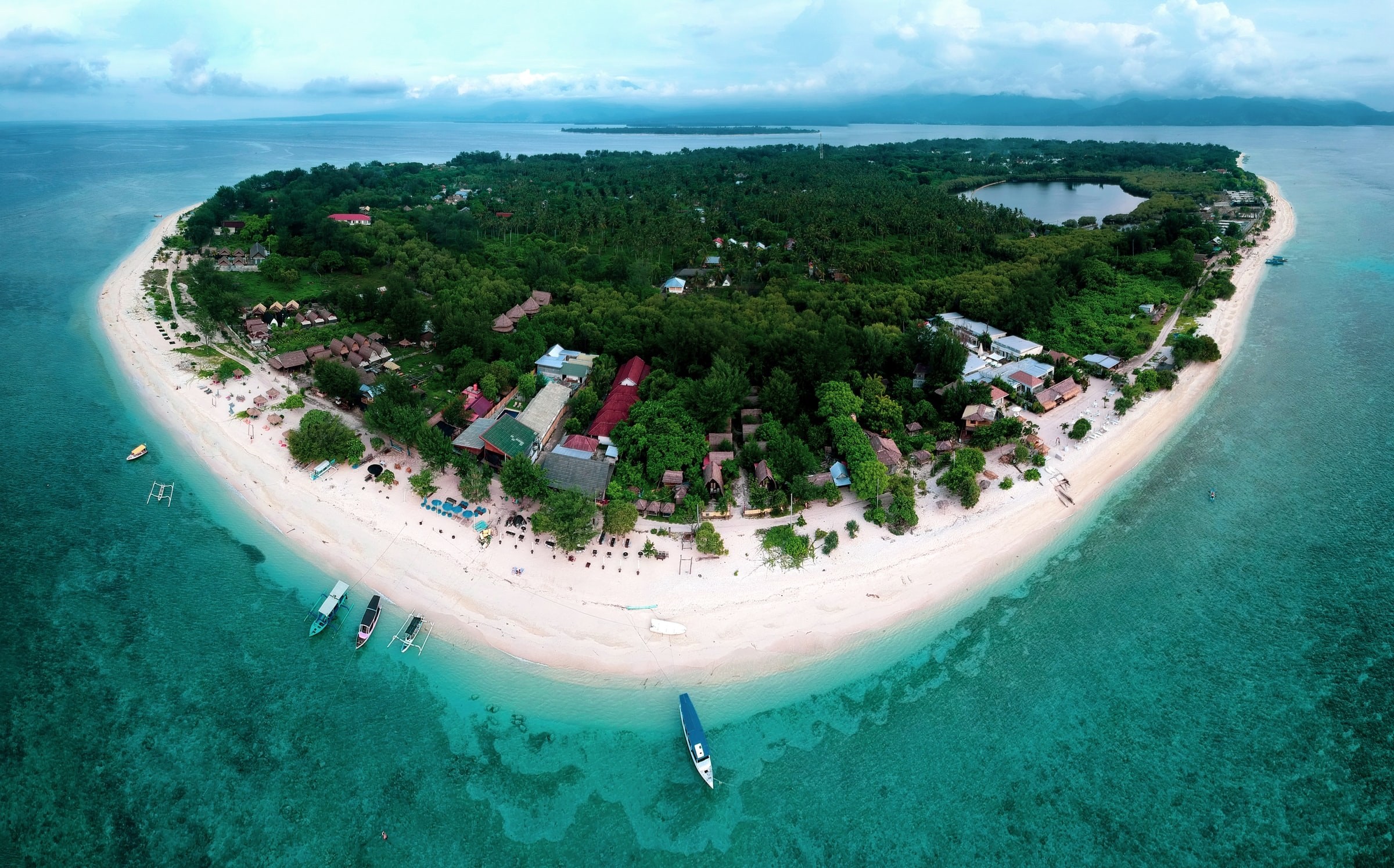 Luchtfoto van Gili Meno, Bali