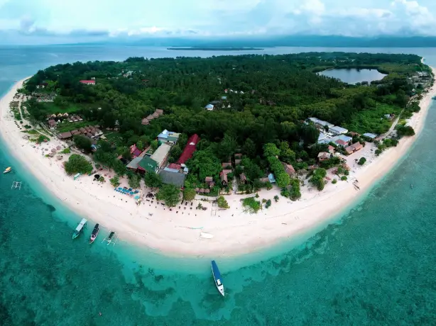 Luchtfoto van Gili Meno, Bali