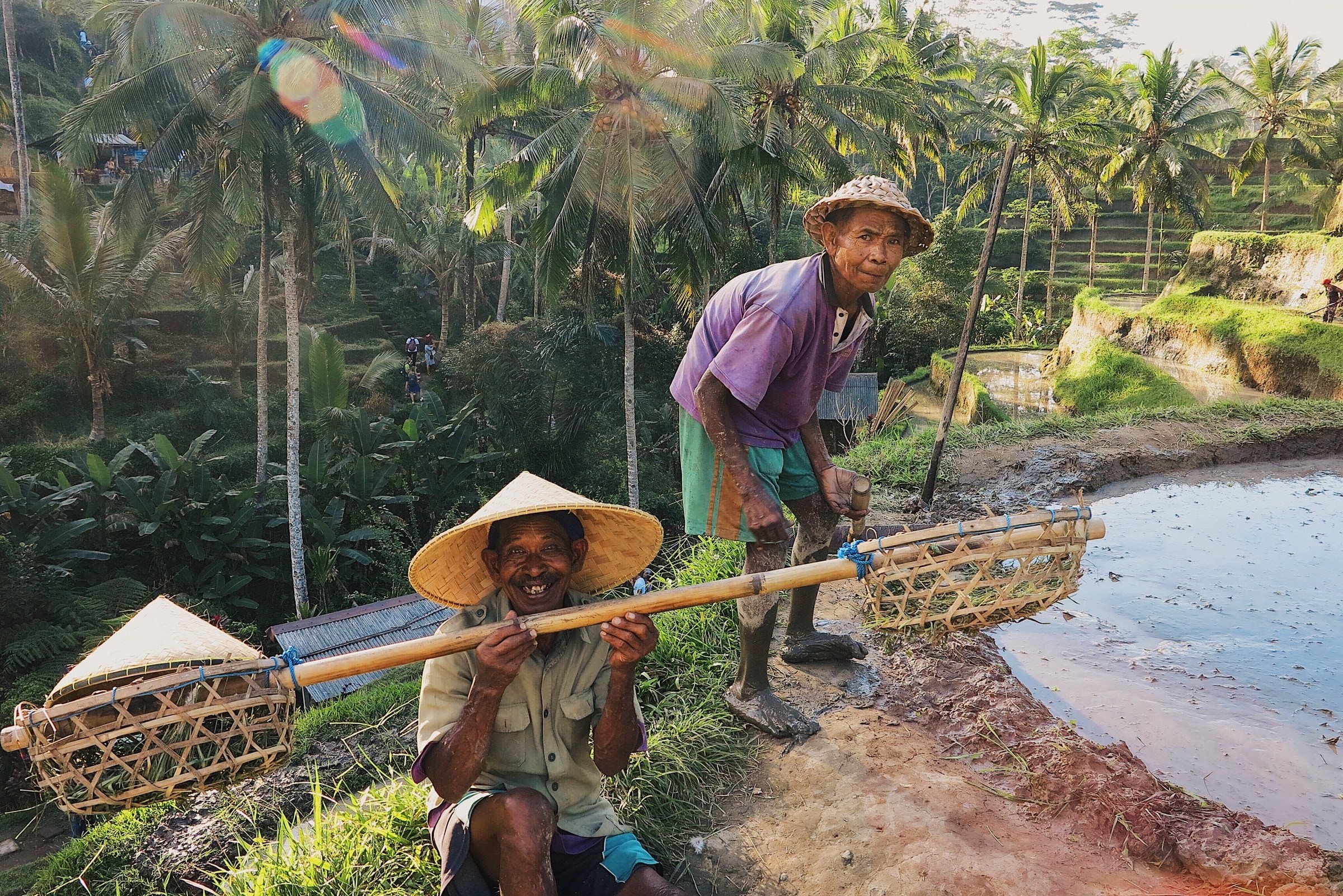 Two men working in Indonesia, Bali