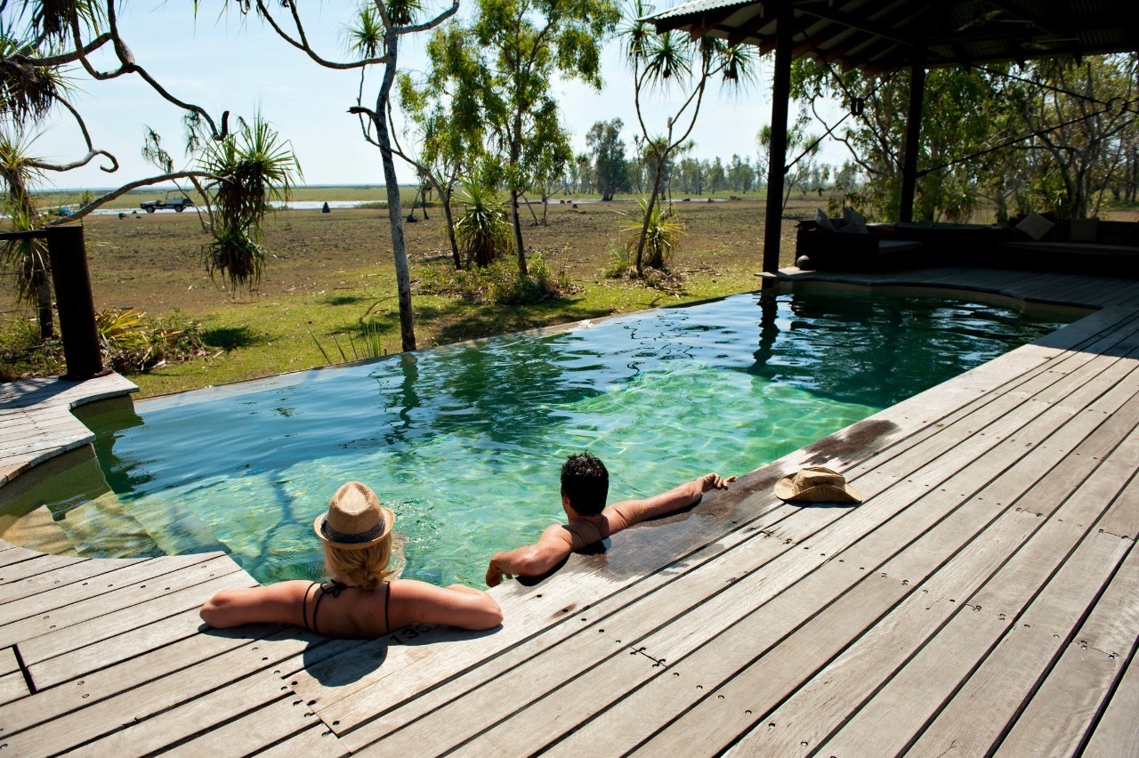 AUS - couples - pool and bush