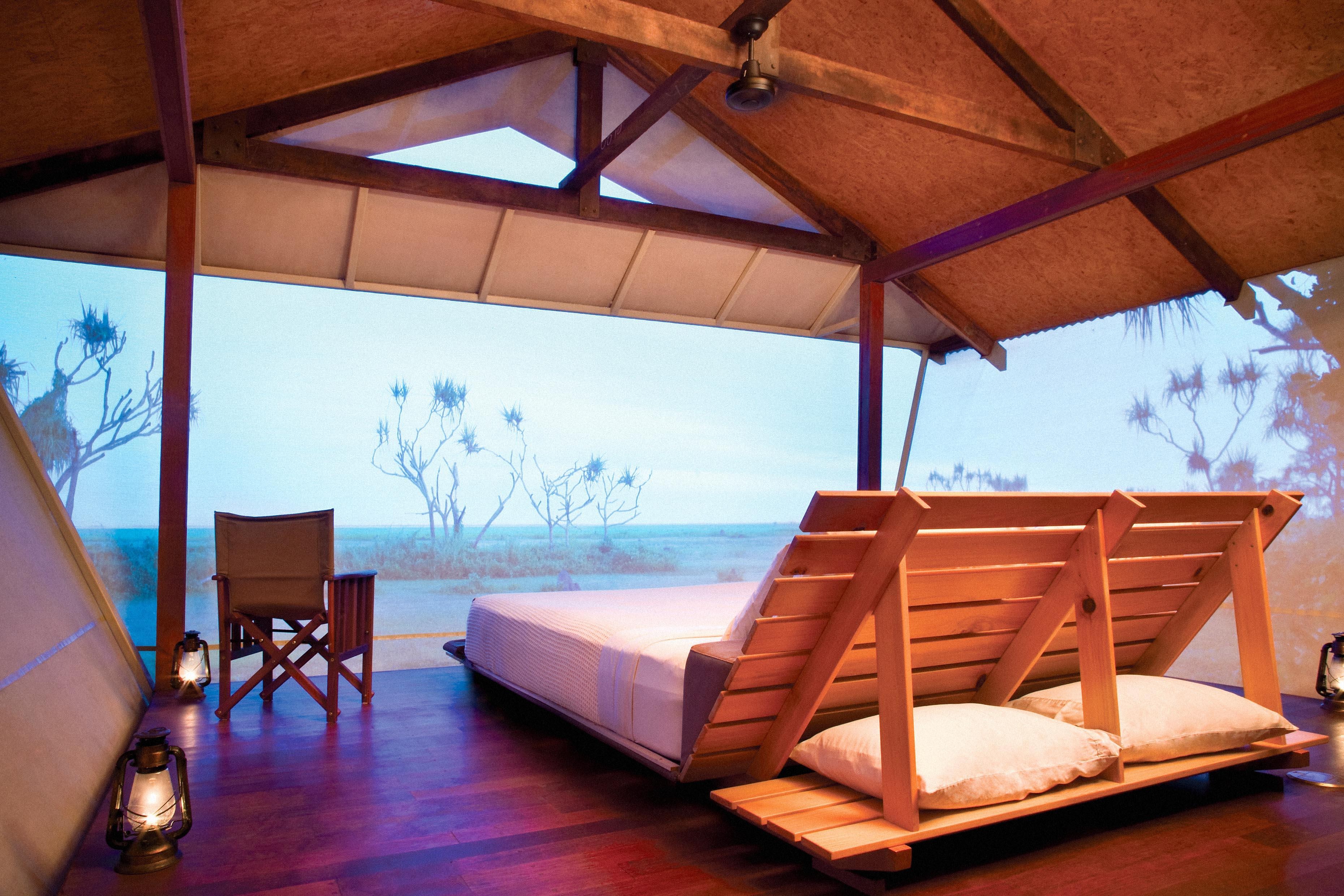 Aus kakadu wilderness bungalow bedroom view partner stays luxury