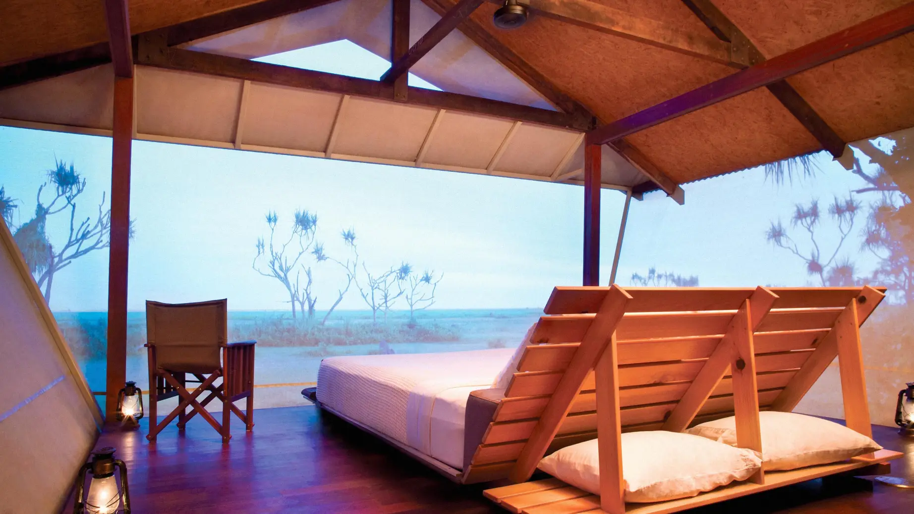 Aus kakadu wilderness bungalow bedroom view partner stays luxury