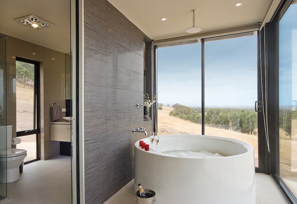 Aus mclaren vale winery retreat bathroom view partner stays luxury