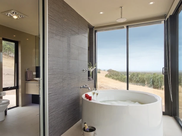 Aus mclaren vale winery retreat bathroom view partner stays luxury