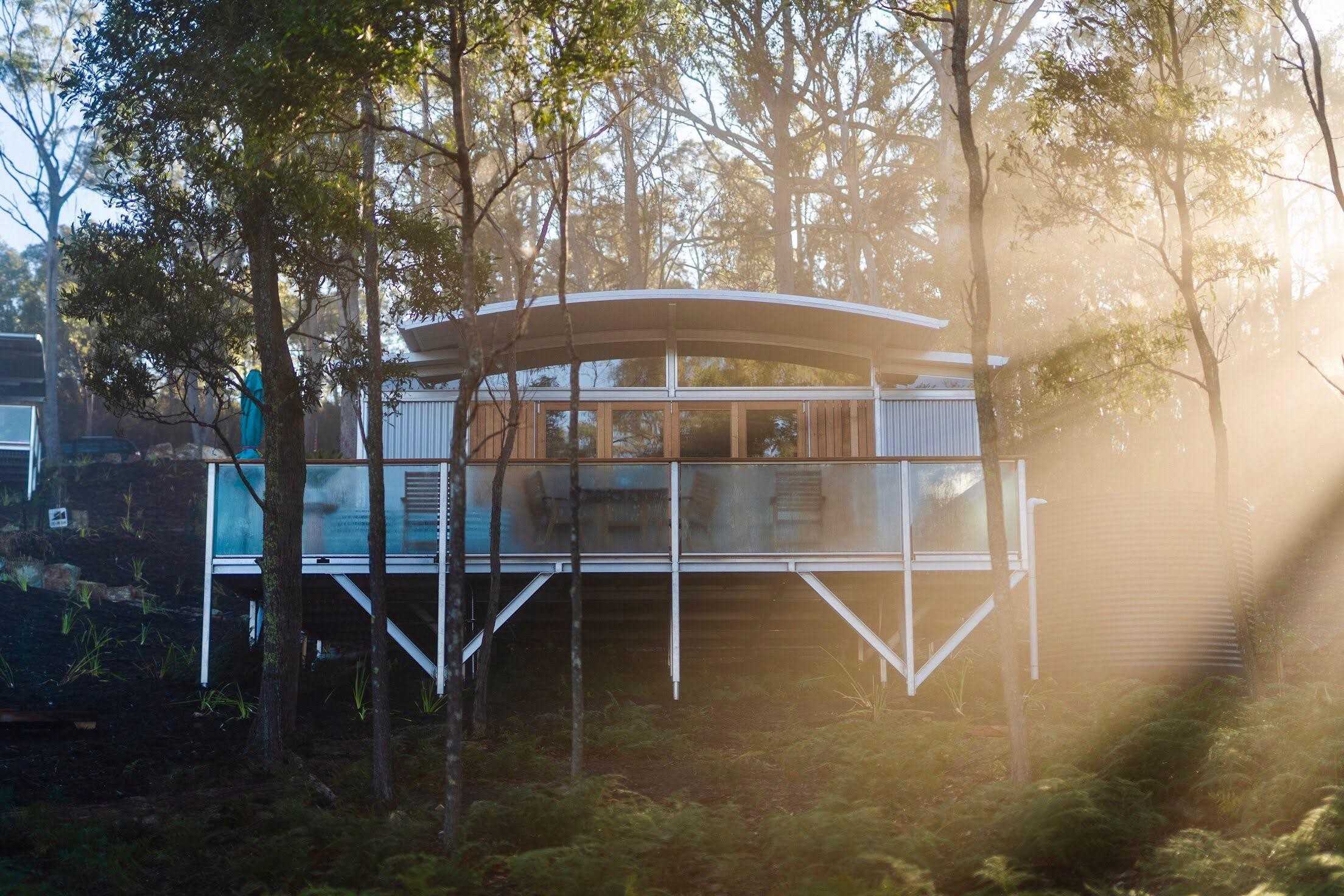 Aus tasmania pod outside view partner stays comfortable