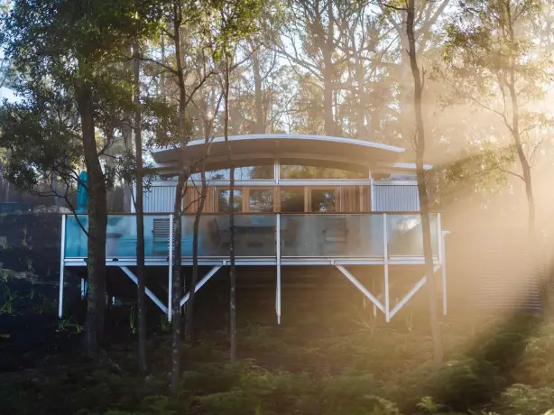 Aus tasmania pod outside view partner stays comfortable