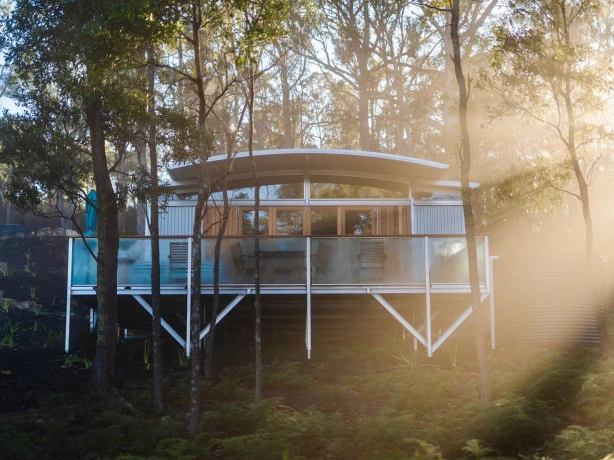 Aus tasmania pod outside view partner stays comfortable