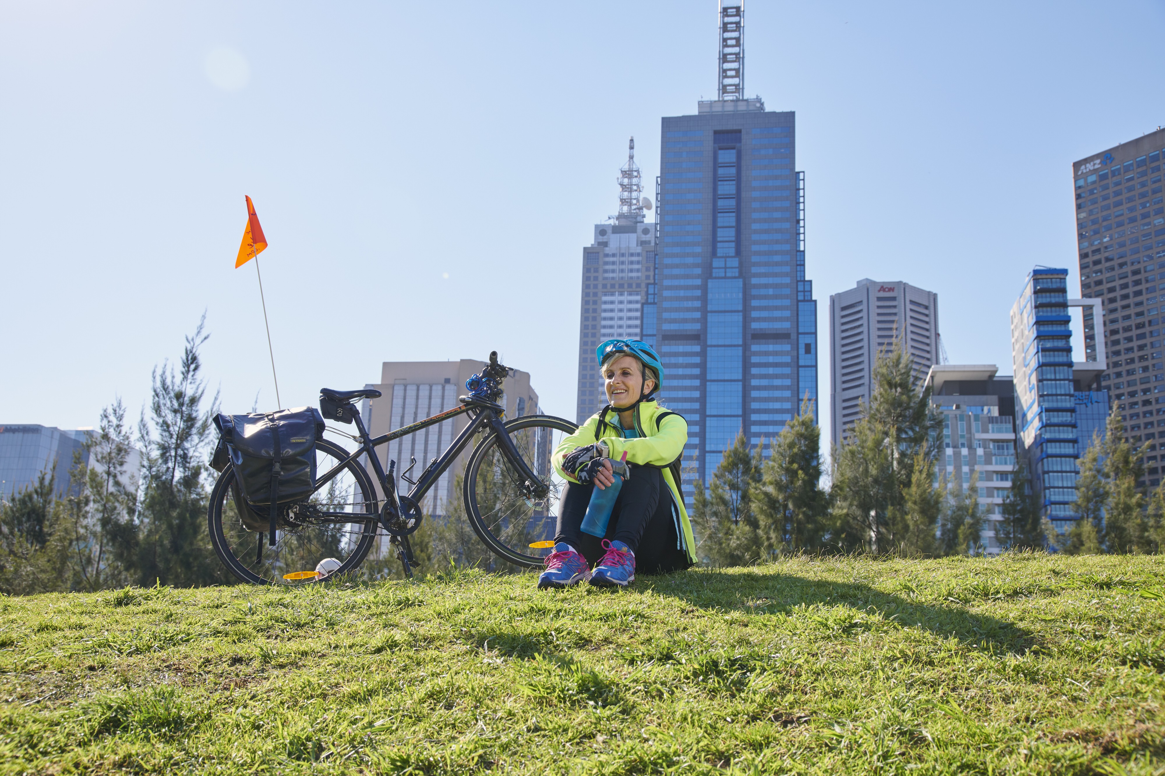 Australien Melbourne Fahrradtour Wiese
