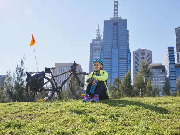 Australien Melbourne Fahrradtour Wiese
