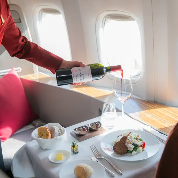 Cathay pacific Erste-Klasse-Mahlzeit