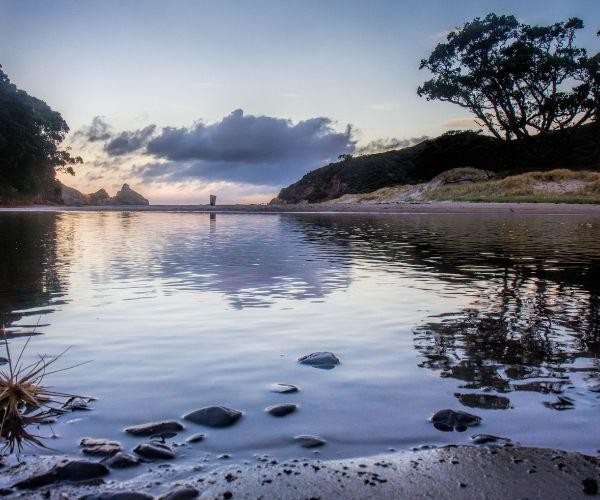 Nz north auckland great barrier island sunset