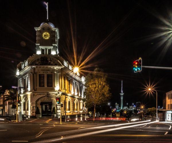 Nz north auckland ponsonby nightime view