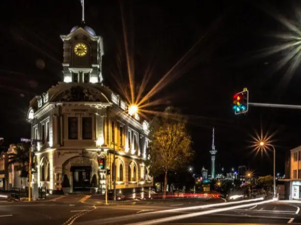 Nz north auckland ponsonby nightime view