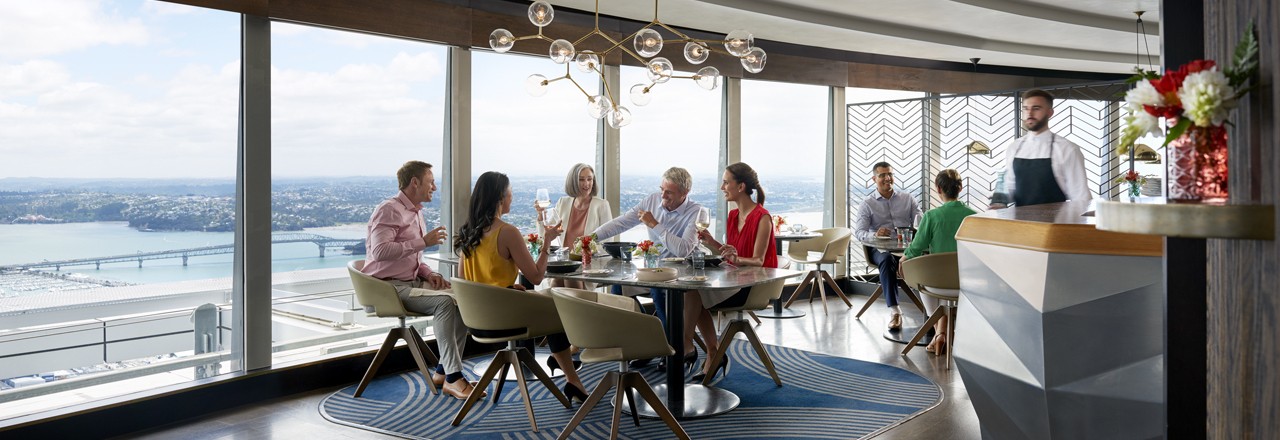 Nz north aucklanfd Sky Tower Auckland restaurant Chris Sisarich