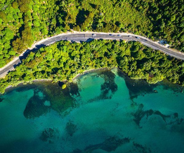 nz north aerial view lake taupo