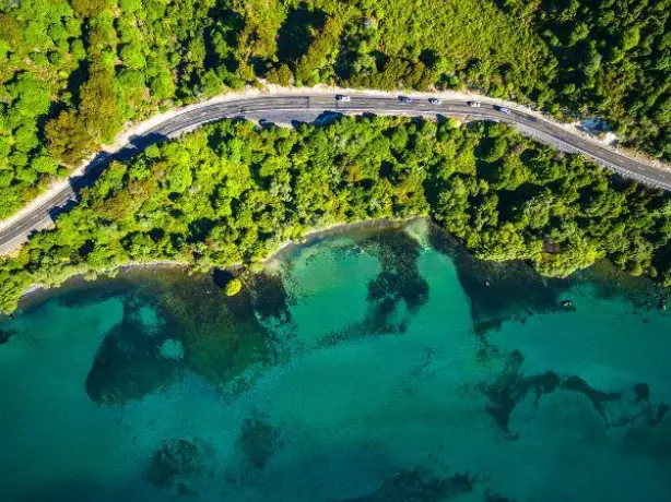 nz north aerial view lake taupo