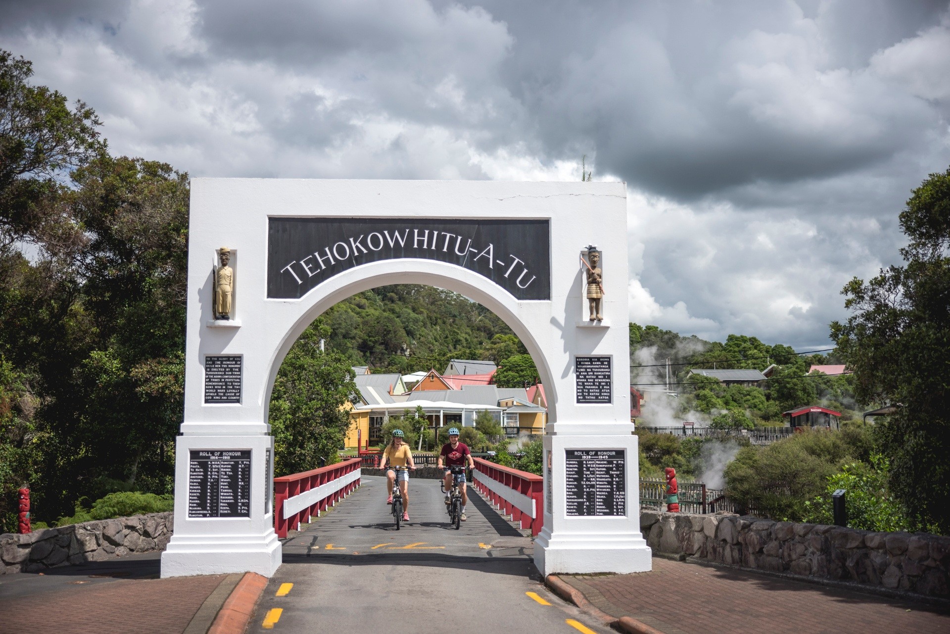 New Zealand, North Island – bikes at the entrance in Rotorua