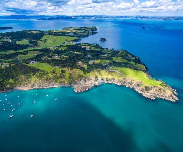 Nz north waiheke island aerial view how to get there