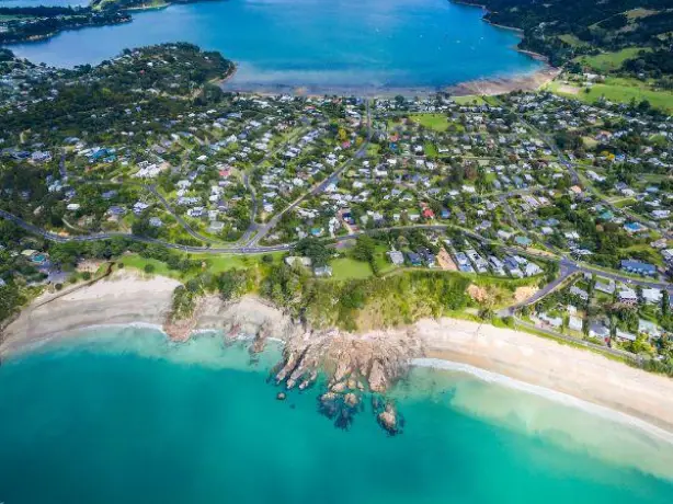 Nz north waiheke island aerial view