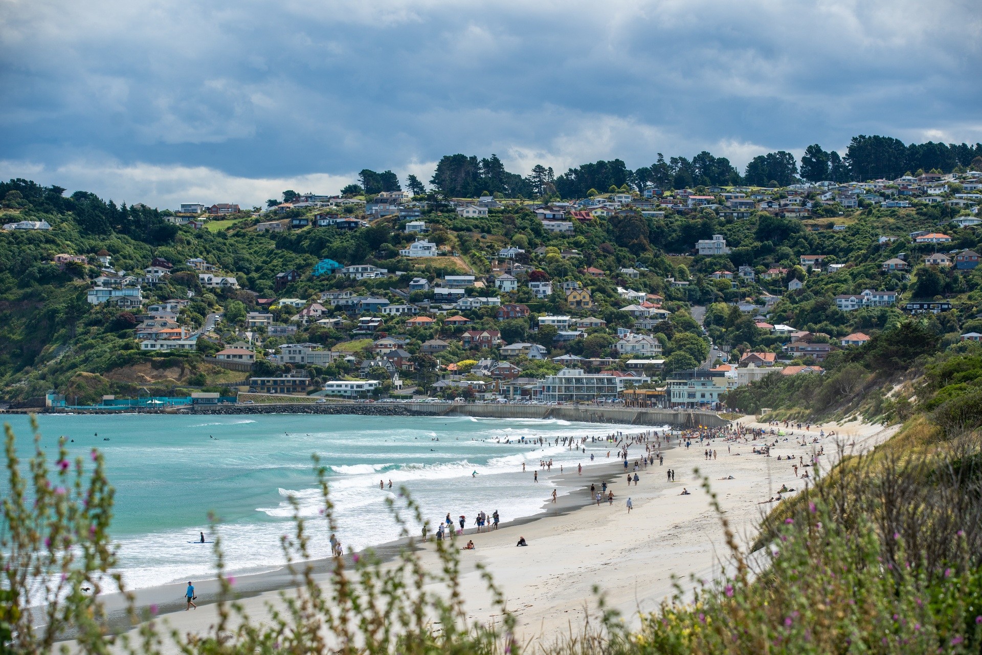 Nz south St Clair beach coastline Dunedin