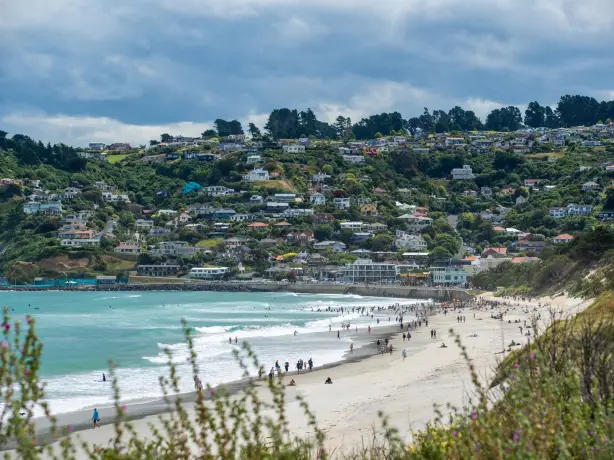 Nz south St Clair beach coastline Dunedin