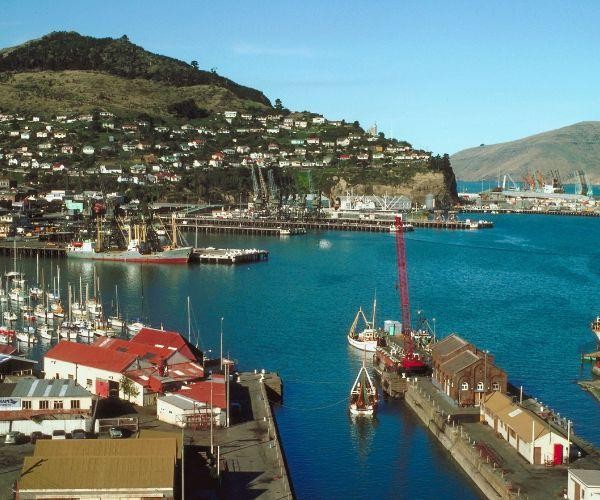 nz south canterbury lyttelton harbour view