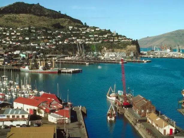 nz south canterbury lyttelton harbour view