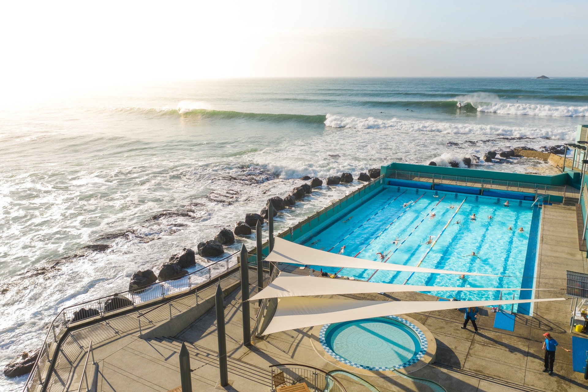 Nz south dunedin St Clair pool and beach view