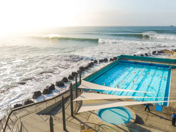 Nz south dunedin St Clair pool and beach view