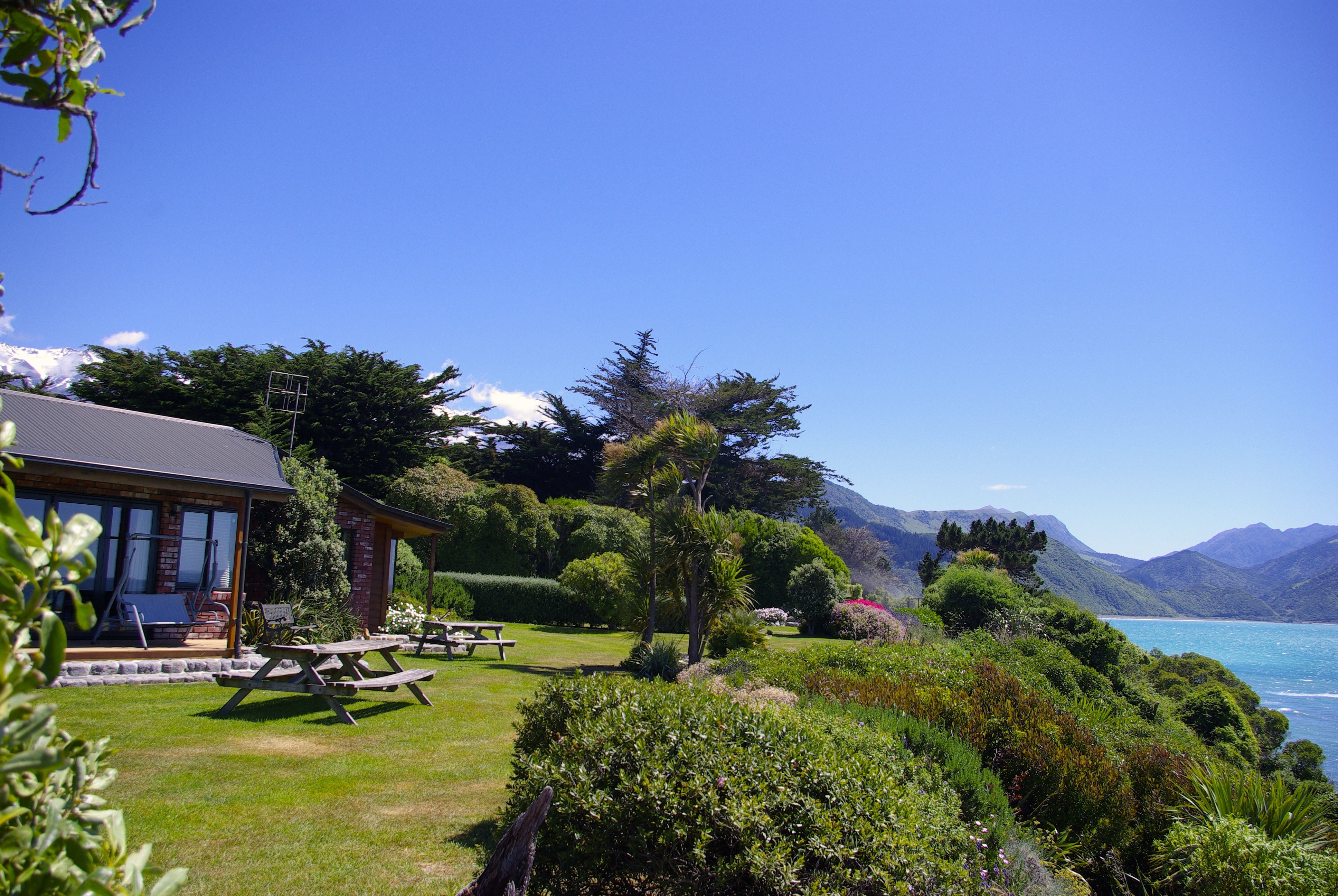 Nz kaikoura surfwatch getaway cottages garden family very comfortable