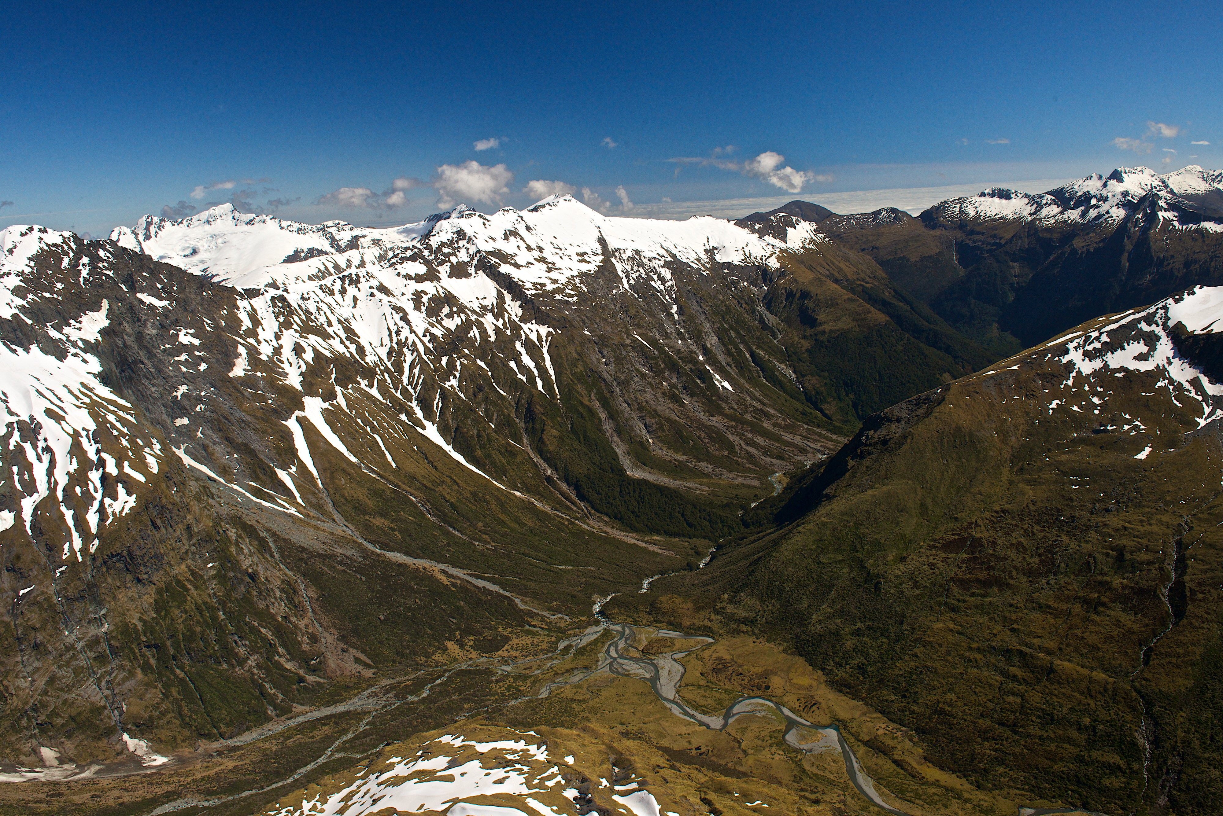 Neuseeland makarora mount aspiring national park wilkins jets valley Schnee Berge