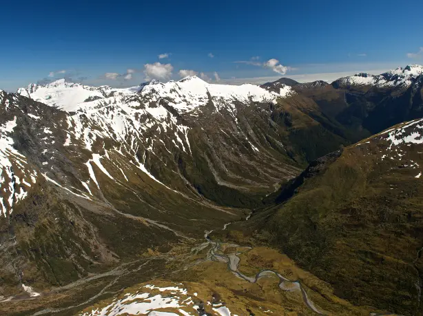 Neuseeland makarora mount aspiring national park wilkins jets valley Schnee Berge