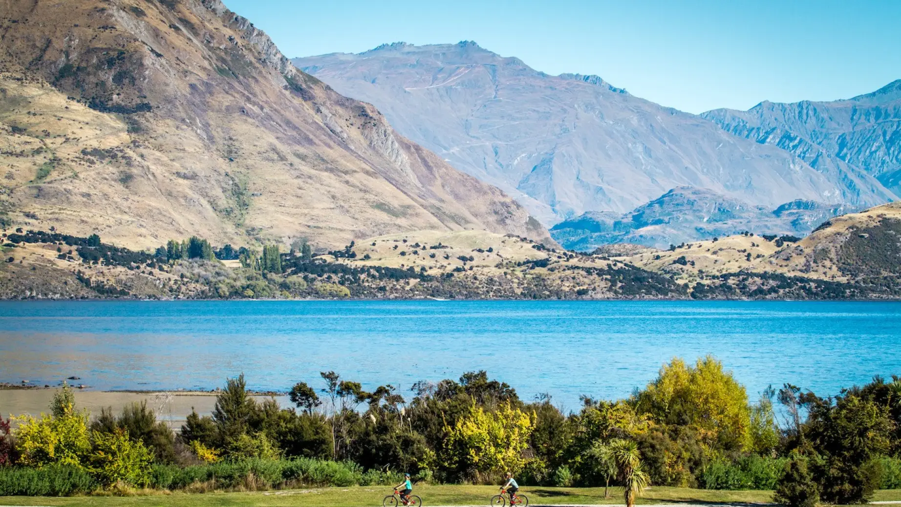 Neuseeland wanaka fahrrad tour see berge