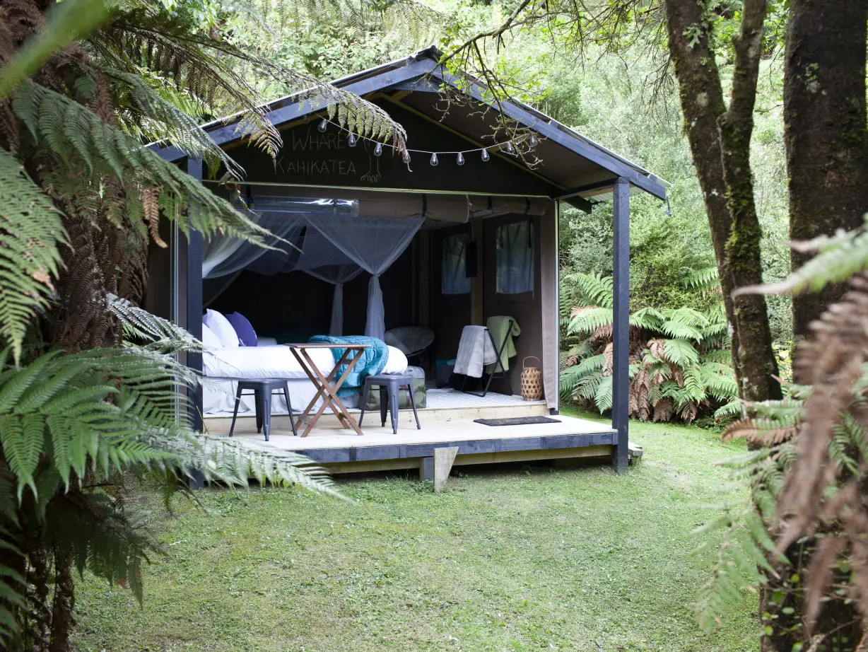 Glamping-Hütte inmitten des Waldes