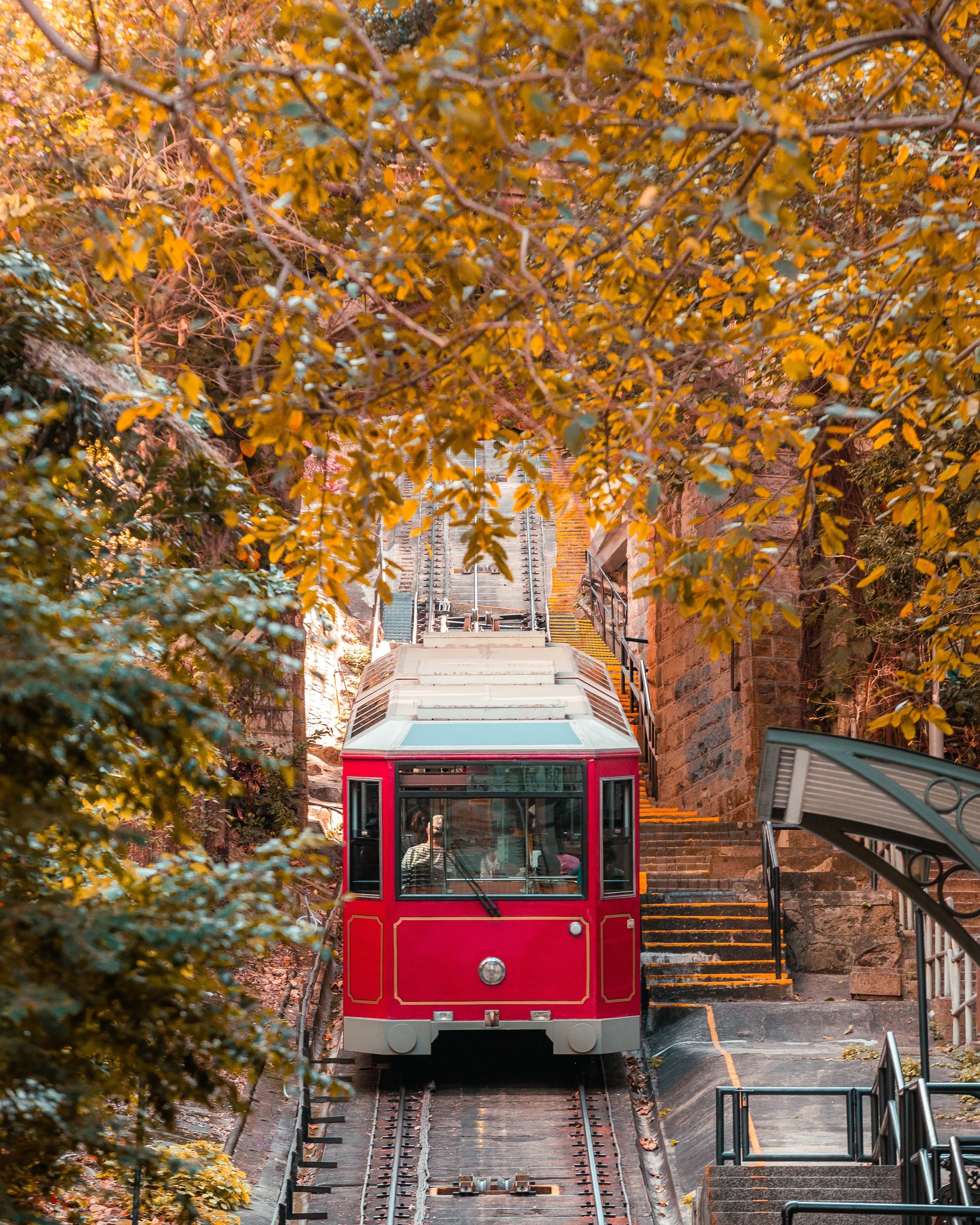 The peak chapman chow tram in Hong-Kong