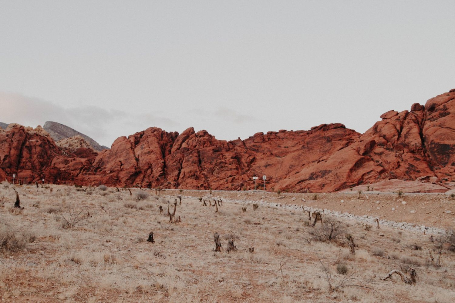 A view of the desert red rocks, Las Vegas