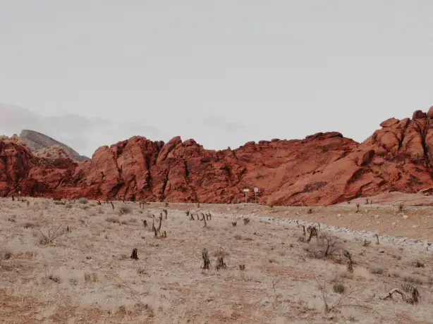 A view of the desert red rocks, Las Vegas