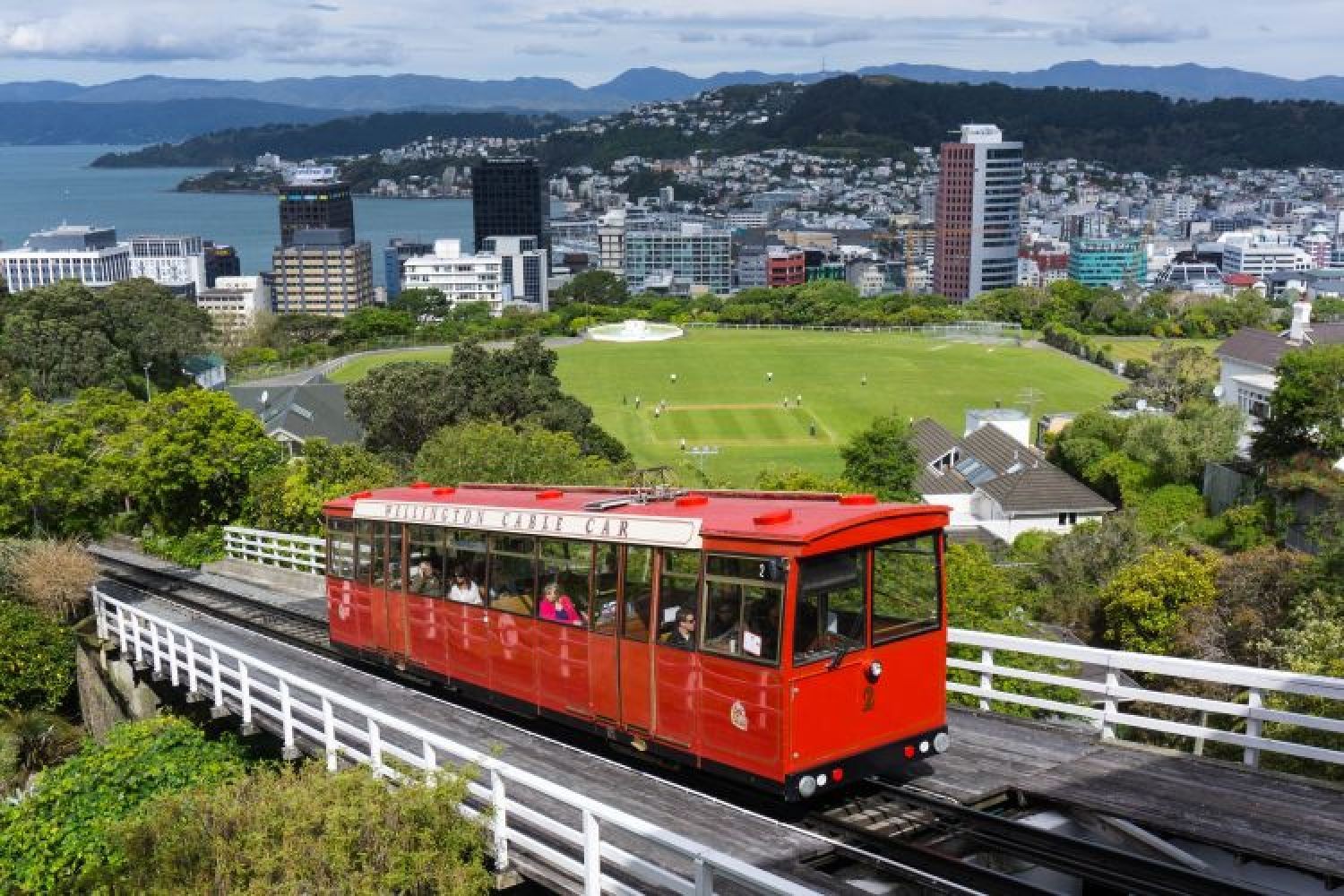 Wellington cable car and view over city