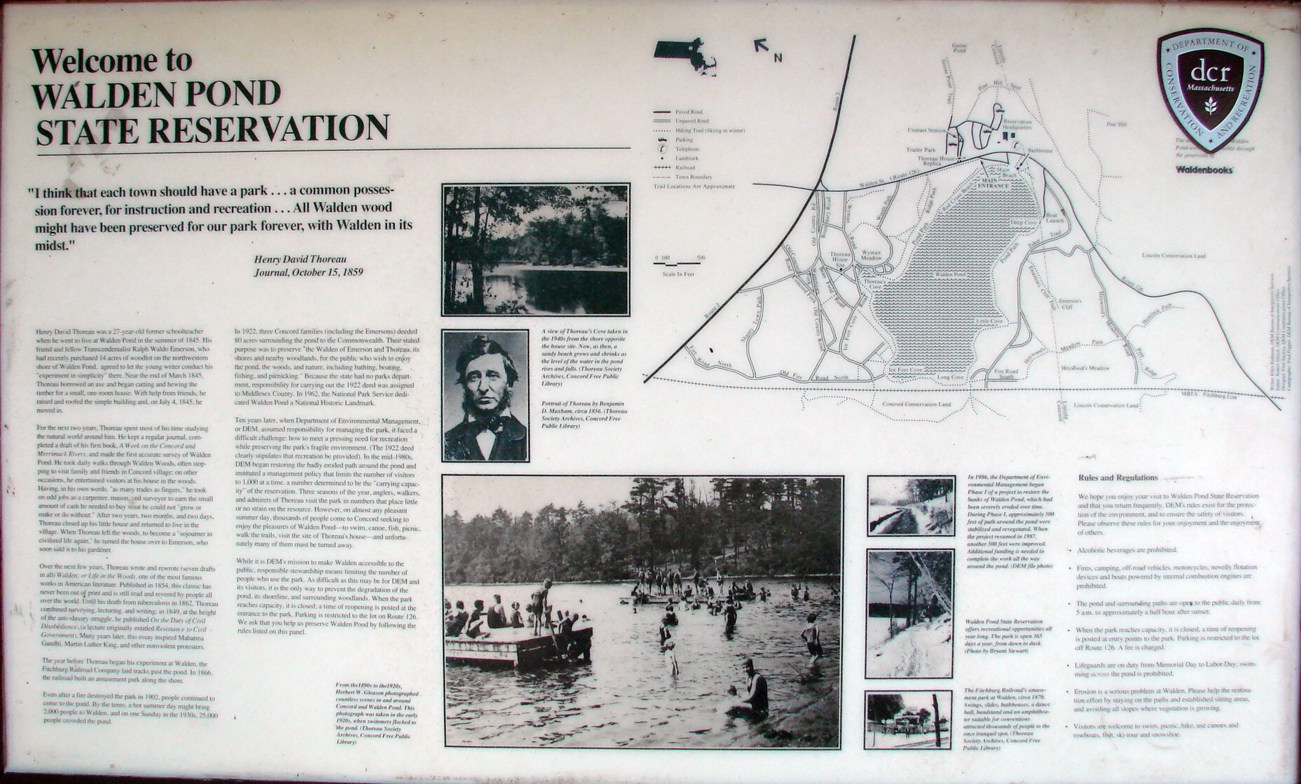 Usa massachusetts walden pond state reservation
